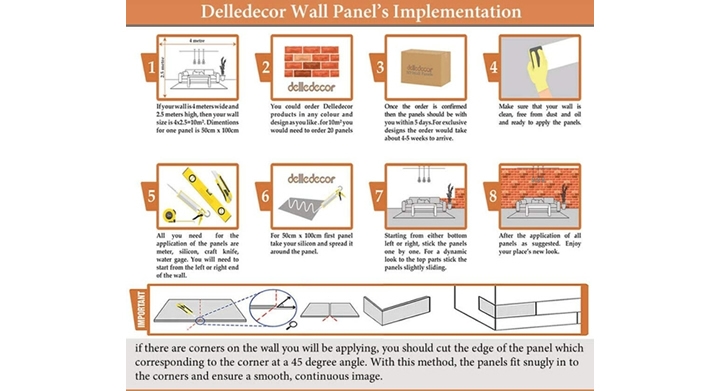 DL08 -  SAMPLE - 3D Brick effect wall panel (25x50cm)  