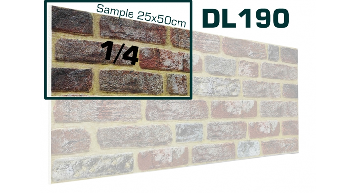 DL190 -  SAMPLE - 3D Brick effect wall panel (25x50cm)