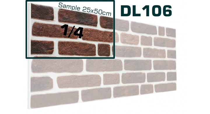 DL106 -  SAMPLE - 3D Brick effect wall panel (25x50cm)  