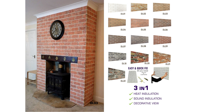 DL05 - 3D Red Brick Effect Wall Panel 50x100cm